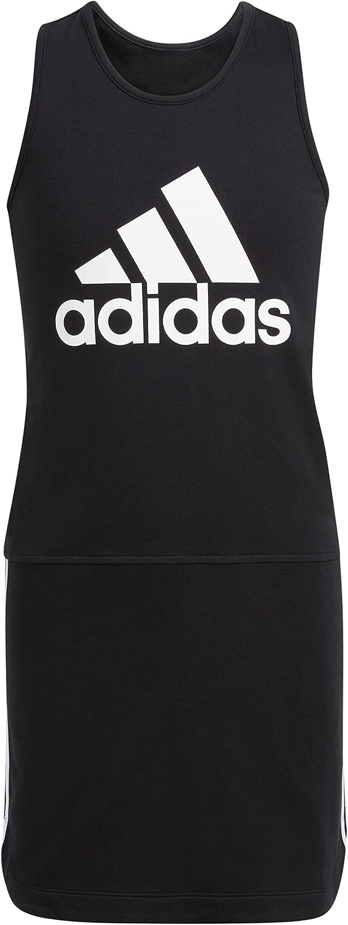 adidas Girls' Big Sleeveless Curved Hem Tank Dress  Color Black Size S (7/8)