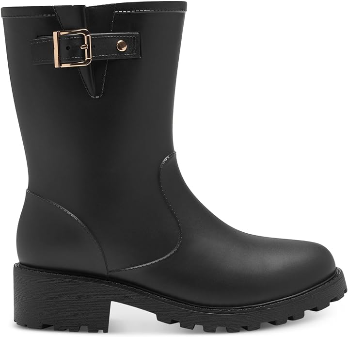 Style & Co Women's Millyy Rubber Adjustable Rain Boots  Color Black Size 7M