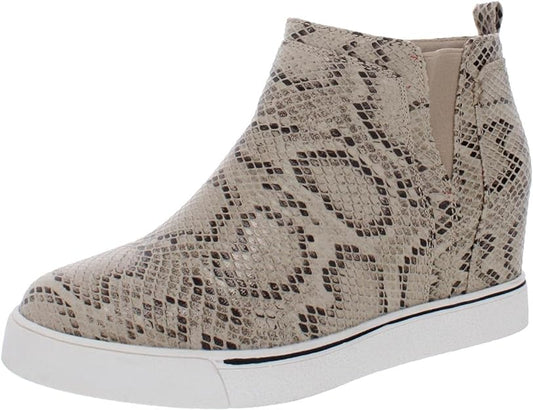 Sugar Women's Wedge High Top Sneakers  Color Snake Material Size 8.5M