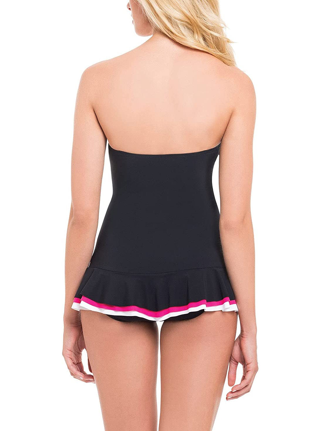 Profile by Gottex Tutti Frutti Sweetheart Peplum One-Piece Swimsuit  Color Black Size 8