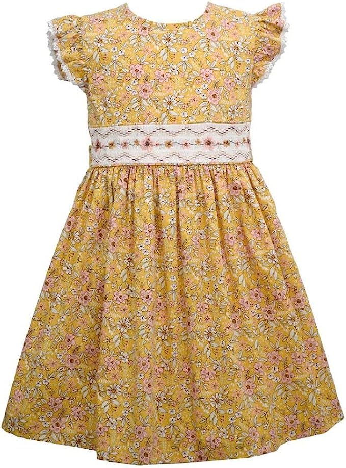 Bonnie Jean Girls Smocked Dress  Color Yellow Size 3-6M