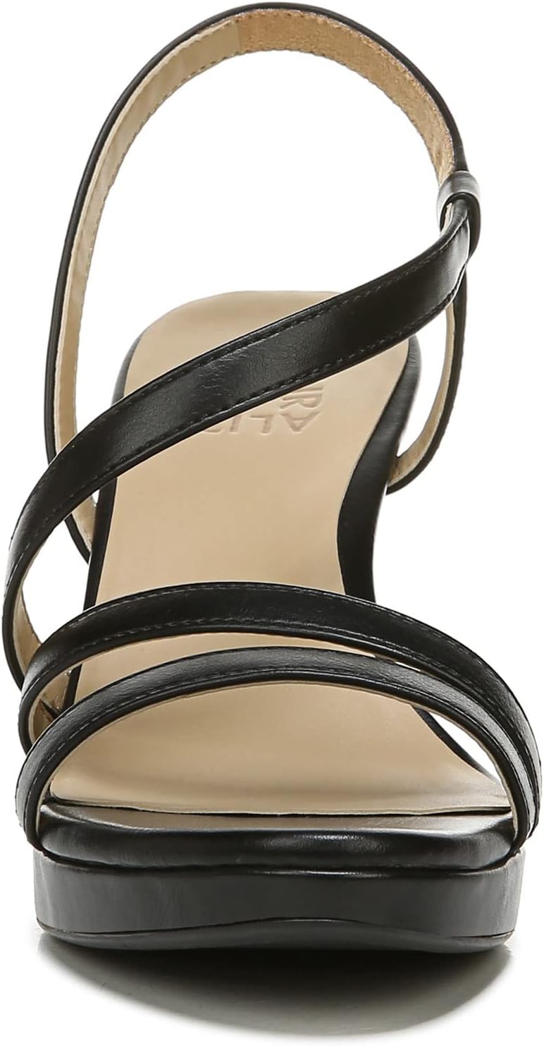 Naturalizer Women's Brenta Strappy Sandals  Color Black Faux Leather Size 8M