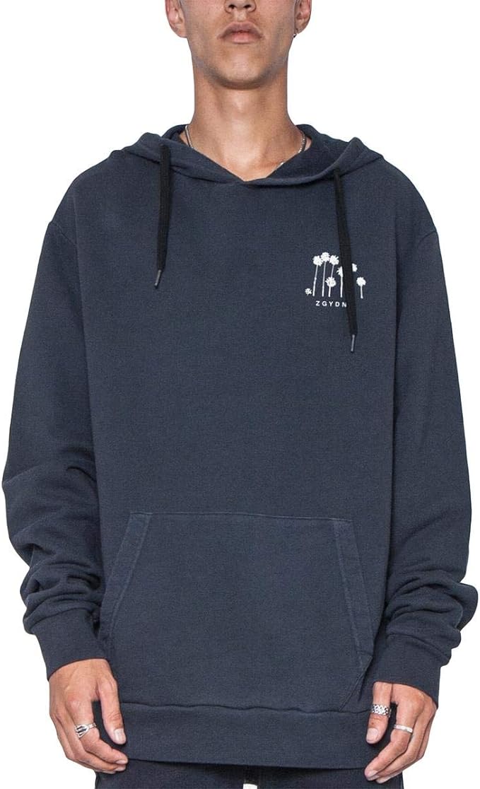 ZGY Denim Men's Zee Logo Drawstrings Hoodie  Color Black Size M