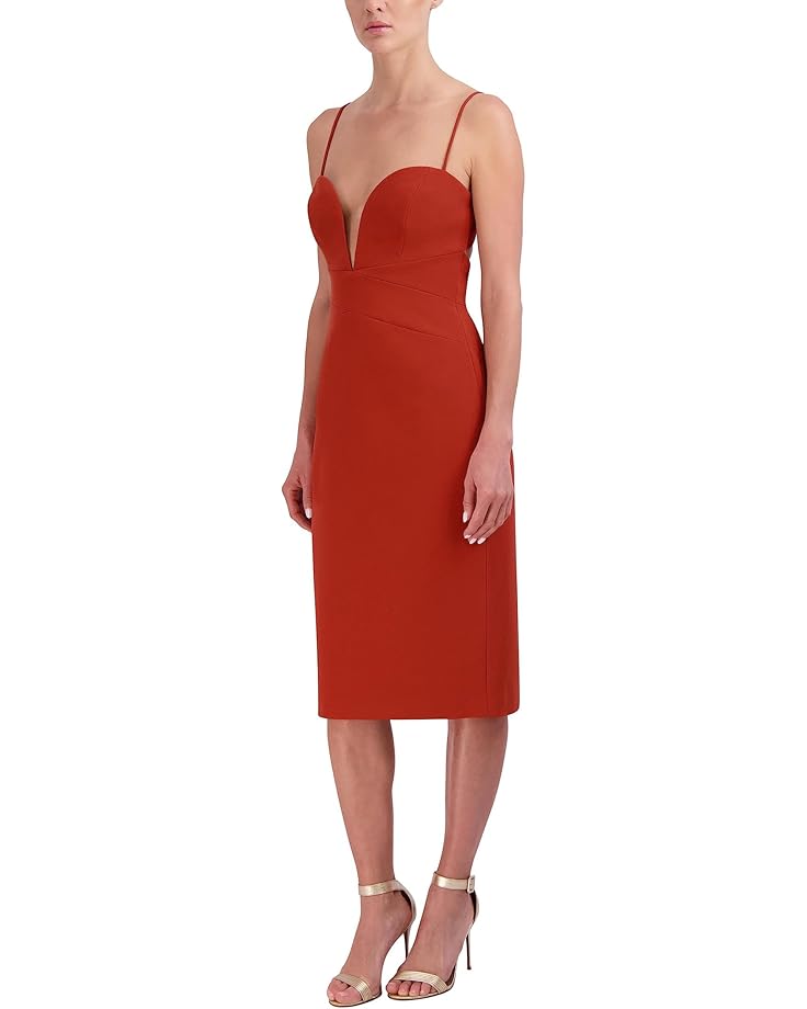 BCBGMaxazria Stretch Double Face Crepe Dress  Color Red Ochre Size 4