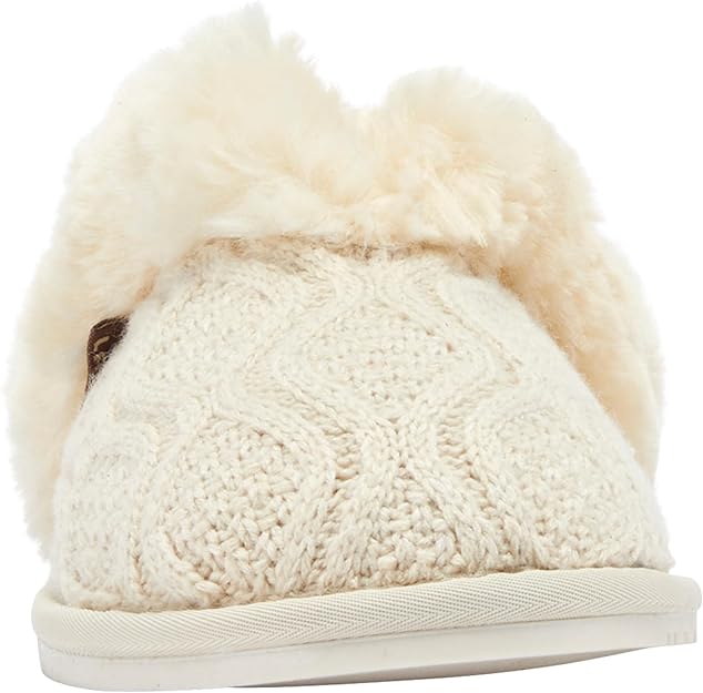 Lamo Women's Caroline Knit Scuff Slipper  Color Ivory Size 9