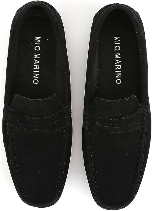 Mio Marino Men's Suede Loafers  Color Black Size 9