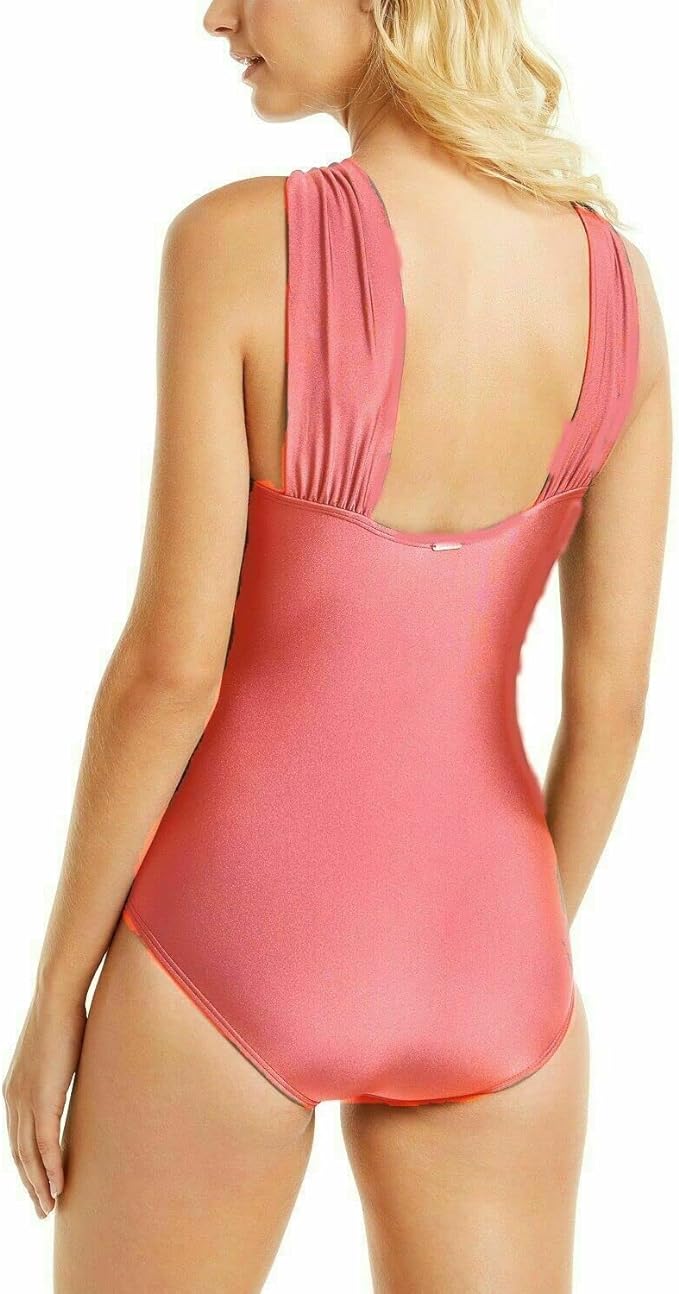 Calvin Klein Santorini Convertible One-Piece Swimsuit  Color Tulip Shimmer Size 4