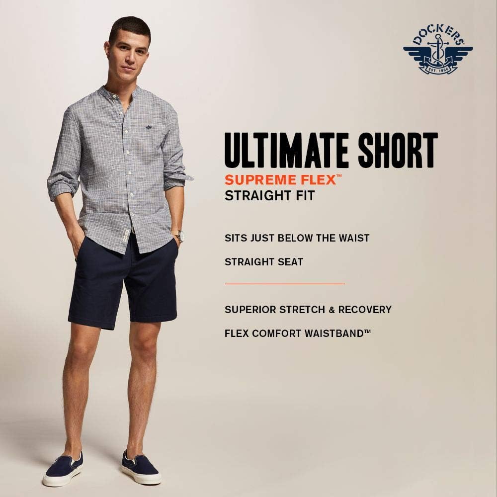 Dockers Men's Ultimate Straight Fit Supreme Flex Shorts  Color Foil Gray Size 40