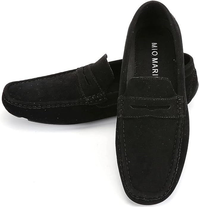 Mio Marino Men's Suede Loafers  Color Black Size 9