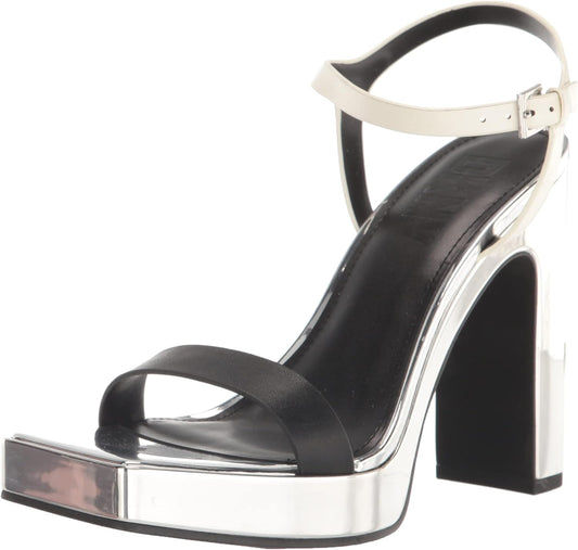 DKNY Women's Maiden Ankle-Strap Sandals  Color Black/Cream Size 5.5M