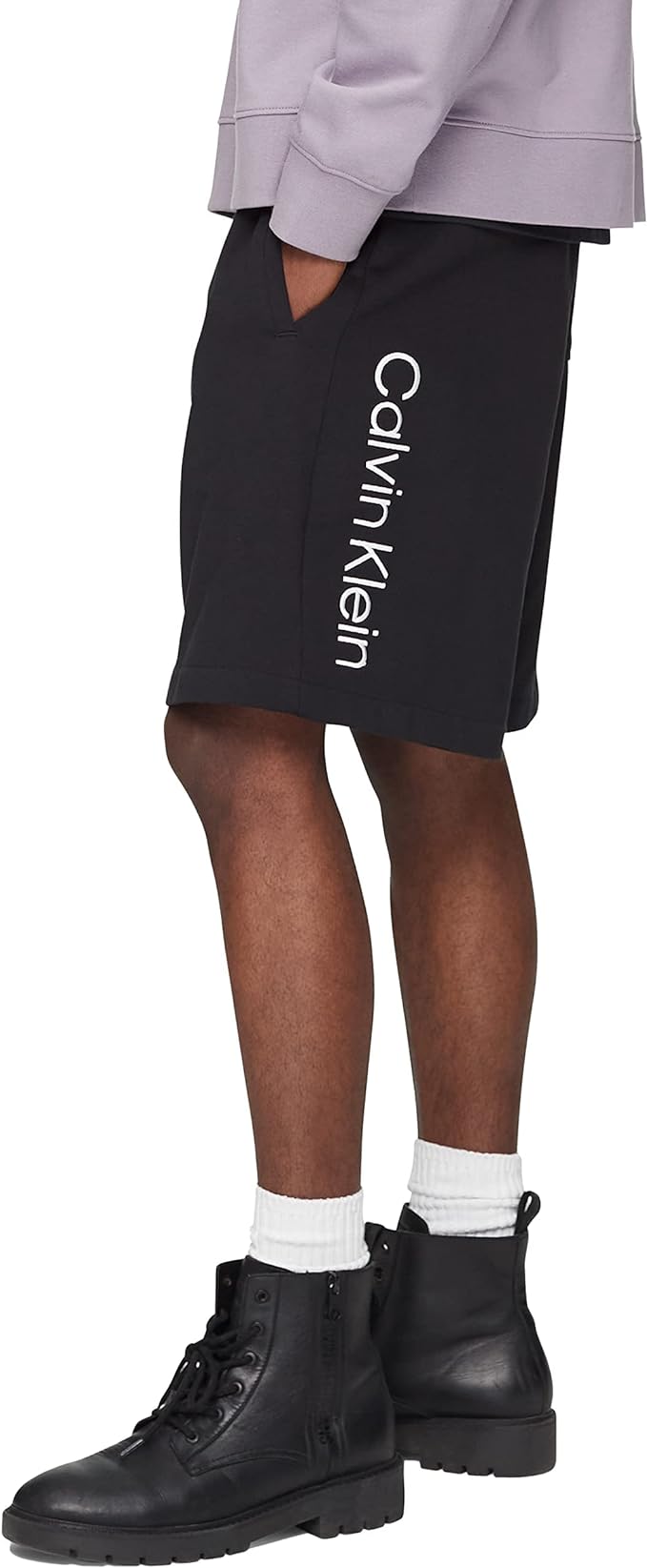 Calvin Klein Men's Embroidered Logo French Terry Shorts  Color Black Beauty Size 2XL