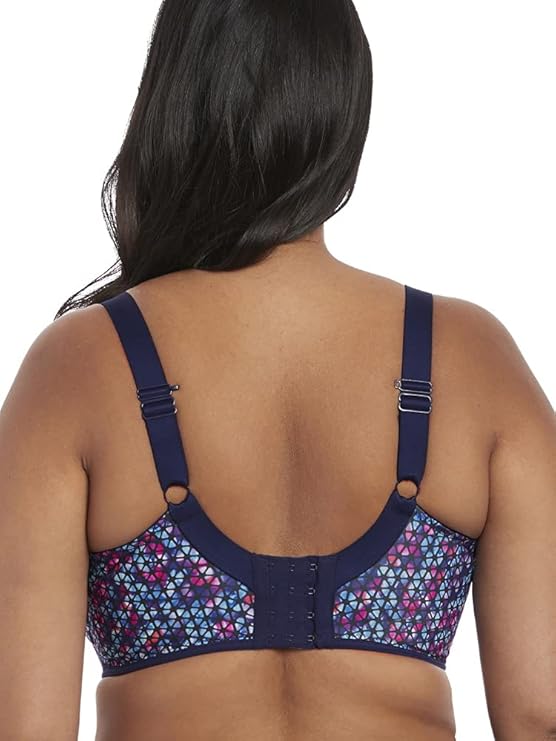 Elomi Plus Size Energise Underwire Sports Bra  Navy Geo Size 42G