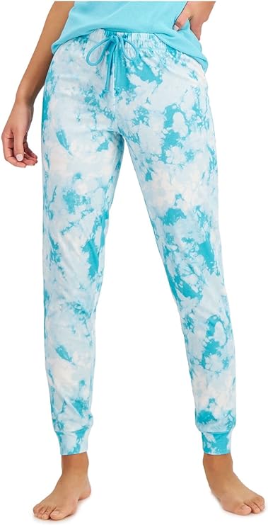 Jenni Women's Printed Jogger Pajama Pants  Color Turquoise Sea Size XS