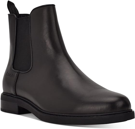 Calvin Klein Men's Fenwick Pull On Chelsea Boot  Color Black Size 9.5M