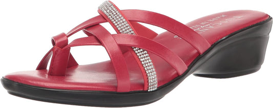 Easy Street Women's Tuscany Aldina Slide Sandals  Color Red Size 7.5M