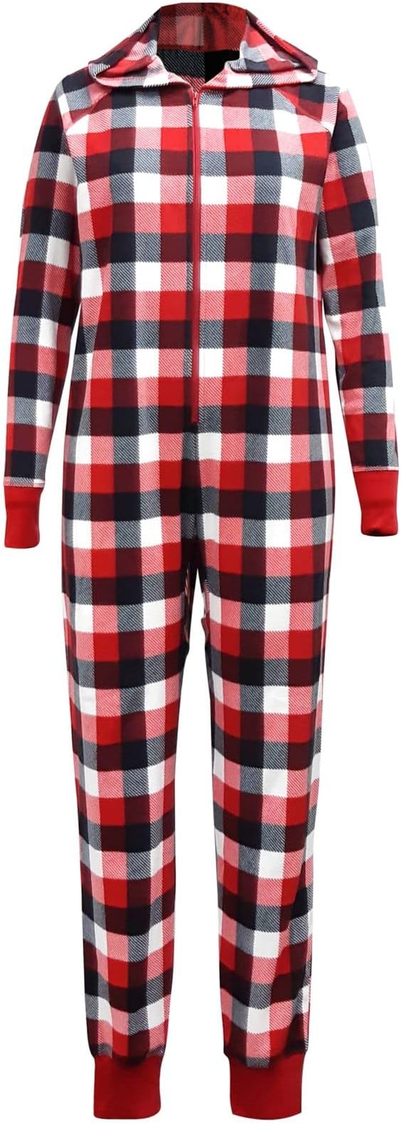 Family Pajamas Women's Buffalo Check Onesie Pajama  Color Red Medium Size 2XL