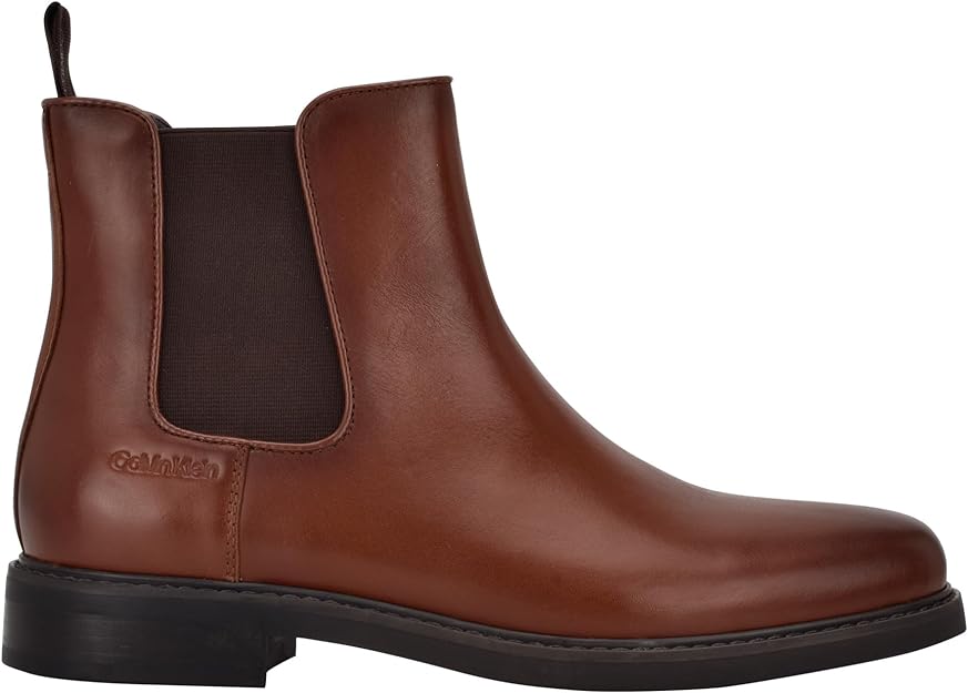 Calvin Klein Men's Fenwick Pull On Chelsea Boot  Color Cognac Size 11M