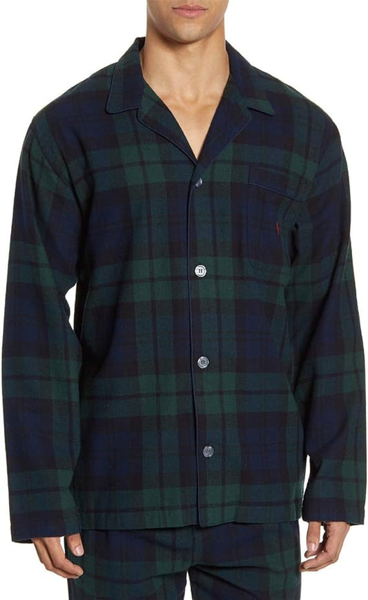 Polo Ralph Lauren Men's Flannel Plaid Button-Down Shirt  Color Black Watch Size L