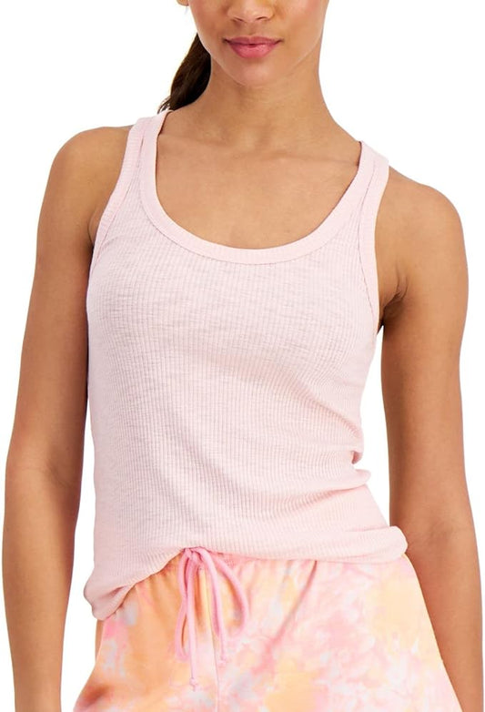 Jenni Women's Solid Ribbed Tank Top  Color Peachskin Size S