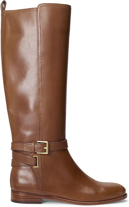 Lauren Ralph Lauren Women's Blayke Buckled Riding Boots  Color Deep Saddle Tan Size 6M