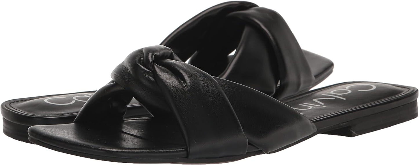 Calvin Klein Women's Marita Sandals  Color Black Leather Size 8.5M