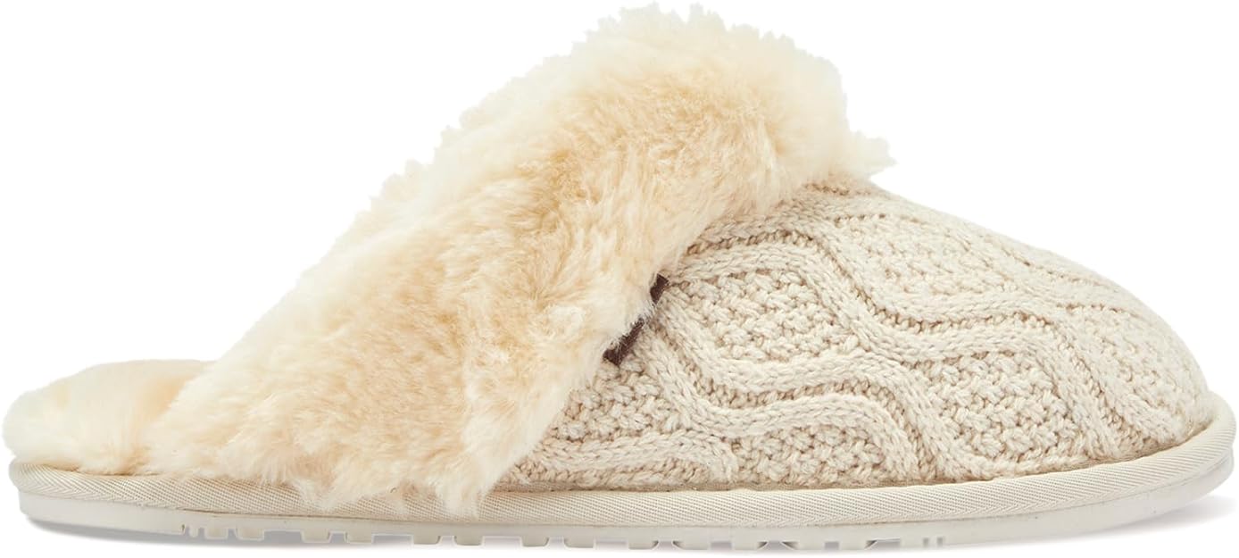 Lamo Women's Caroline Knit Scuff Slipper  Color Ivory Size 9