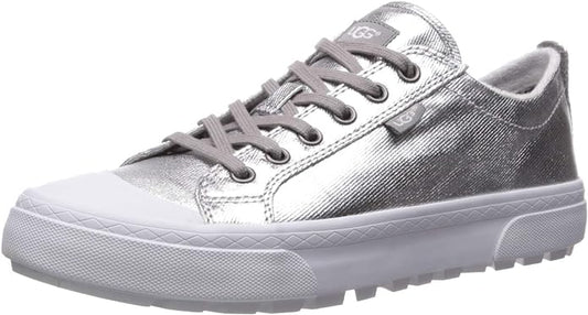 UGG Women's Aries Metallic Sneaker  Color Silver Size 6.5M