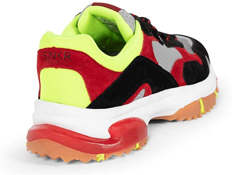 SNKR Project Men's Prospect Park Sneaker  Color Black/Red/Yellow Size 11M