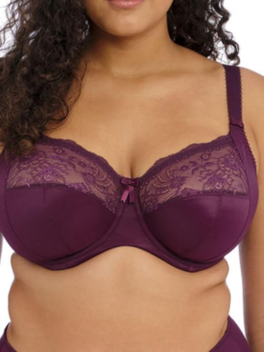 Elomi Full Figure Morgan Underwire Stretch Lace Bra  Blackberry Size 38DD