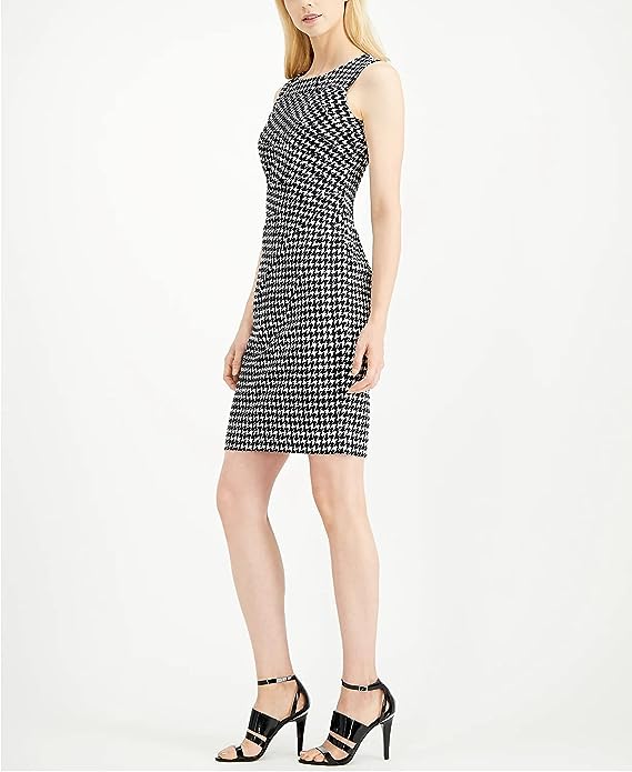 Calvin Klein Houndstooth Sheath Dress  Color Black/White Size 12