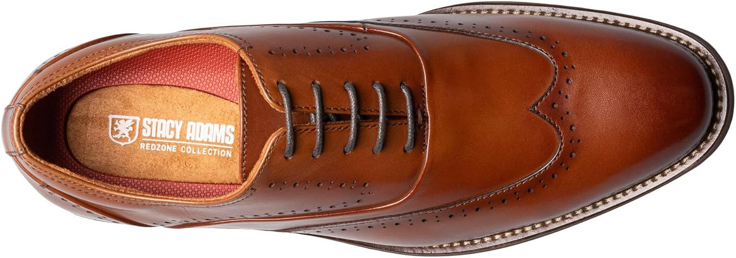 Stacy Adams Men's Macarthur Wingtip Oxford  Color Cognac Size 12M