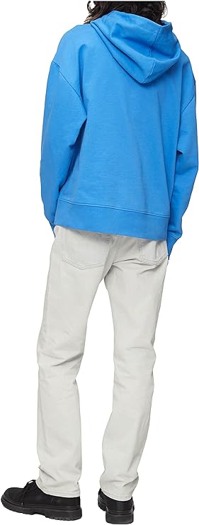 Calvin Klein Men's Men's Relaxed Fit Logo French Terry Hoodie  Color Palace Blue Size XL