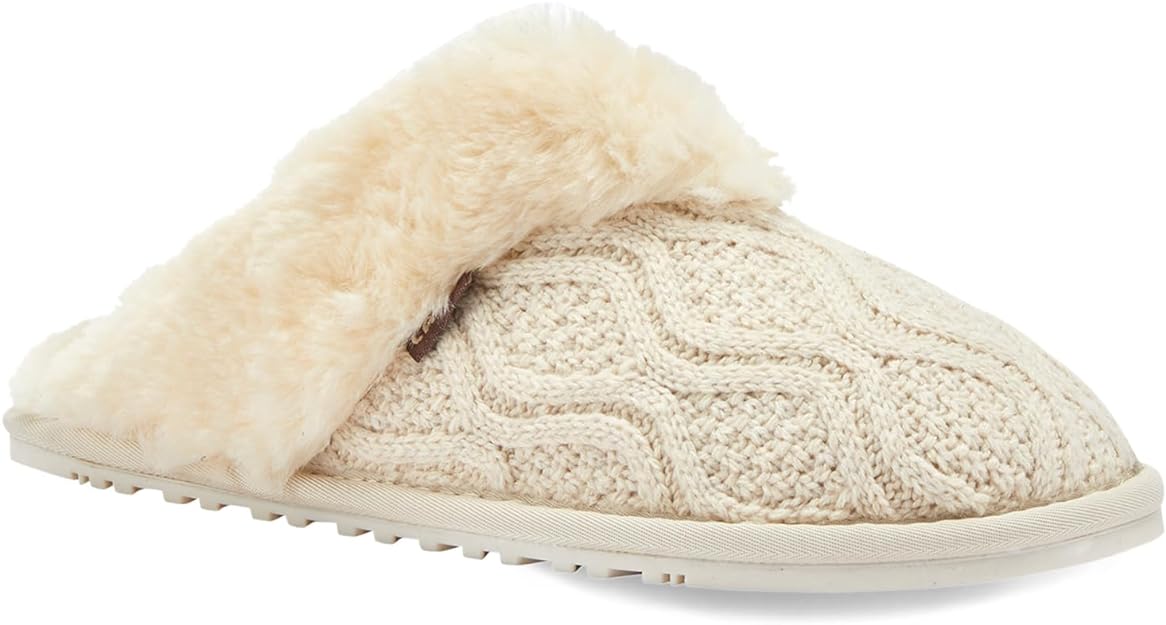 Lamo Women's Caroline Knit Scuff Slipper  Color Ivory Size 9