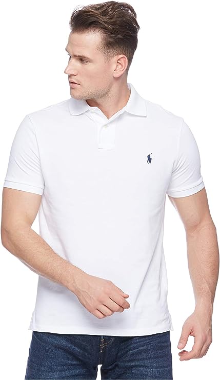 Polo Ralph Lauren Men's Custom Slim-Fit Mesh Polo Shirt  Color White Size XL