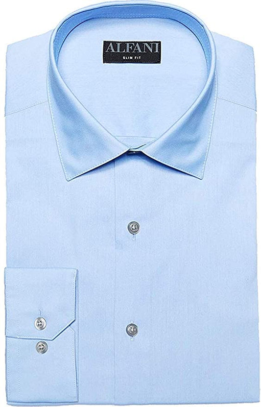 Alfani Men's AlfaTech Slim-Fit Performance Solid Dress Shirt  Color Light Blue Size 16/16.5 32/33