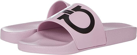 Salvatore Ferragamo Womens Groove Slide  Color Marshmallow/Nero Size 8M