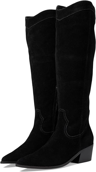 Nine West Women's Orece Western Knee High Boots  Color Black Suede Size 8M