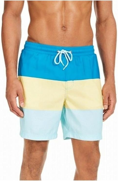 Club Room Men's Colorblocked Swim Trunks  Color Turquois Combo Size XL