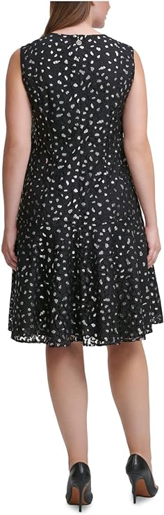 Tommy Hilfiger Women's Lace Metallic Cocktail & Party Dress  Color Black/Silver Size 4