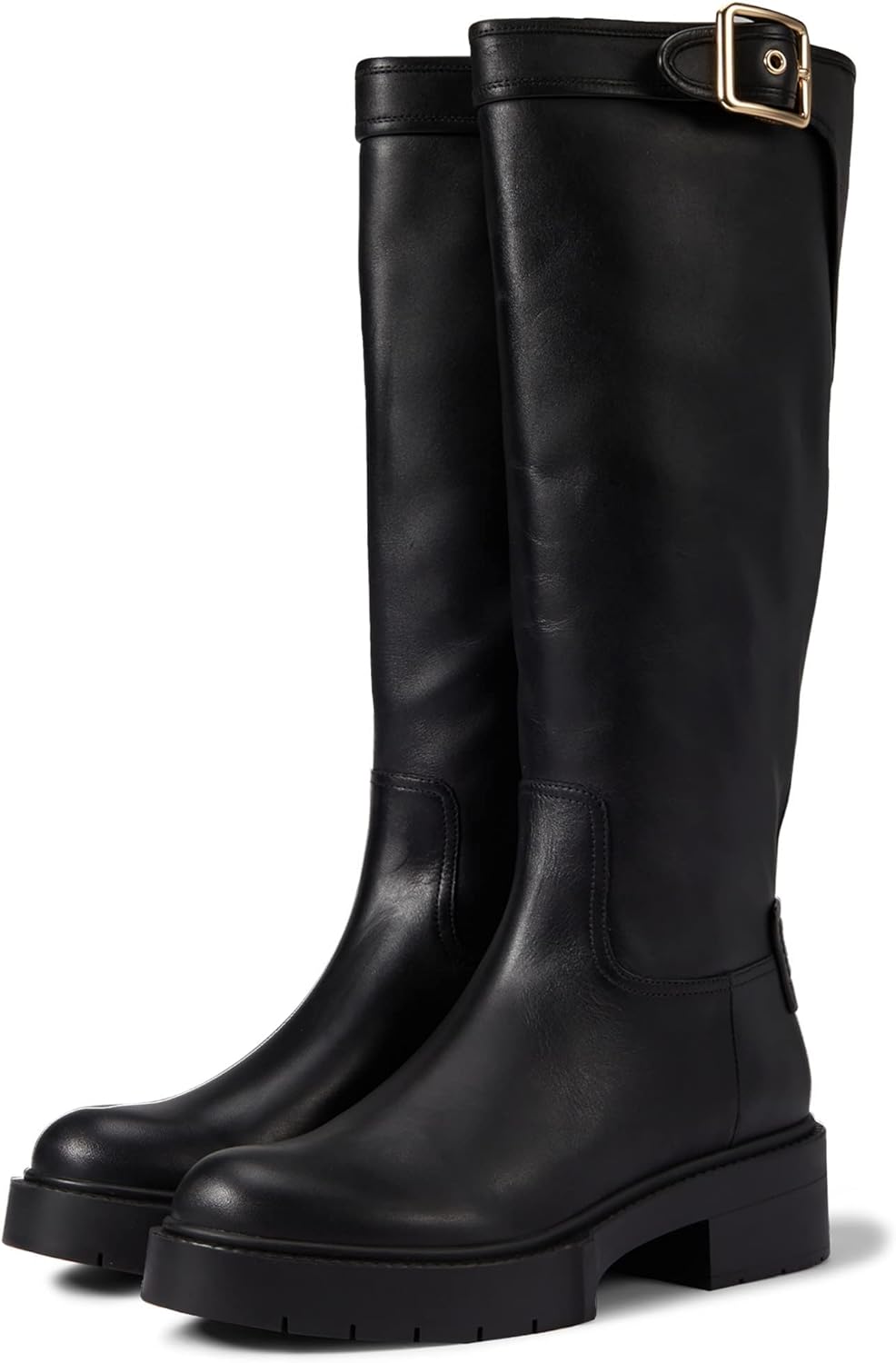 COACH Women's Lilli Buckled-Strap Riding Boots  Color Black Size 6.5M