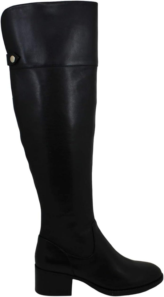 INC International Concepts Karmenn Leather Tall Over-The-Knee Boots  Color Black Size 6M