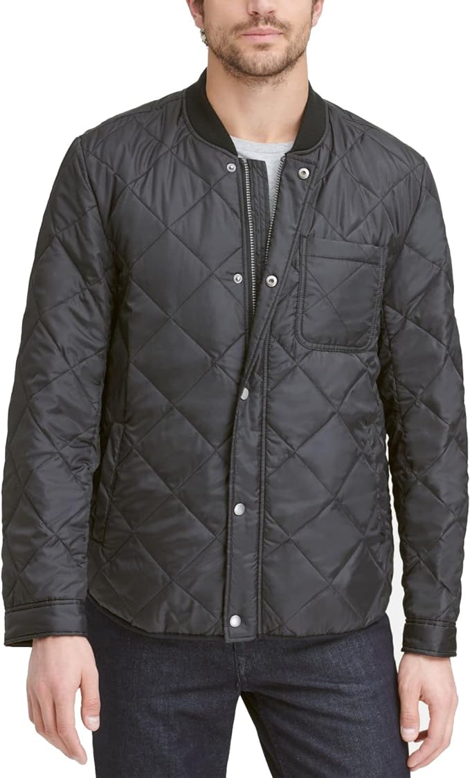 Cole Haan Men's Transitional Quilted Nylon Jacket Color Black Size M