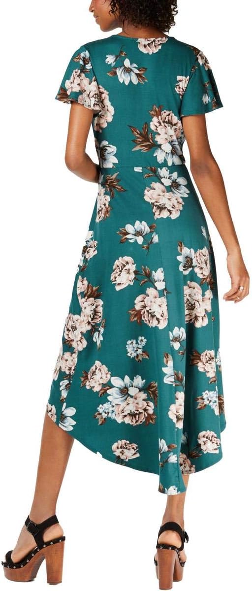 BCX Women's Hi-Low Floral Print Midi Dress  Color Green Size XS