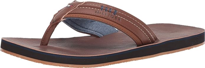 Tommy Hilfiger Men's Dozer Flip-Flop Sandals  Color Brown Size 10