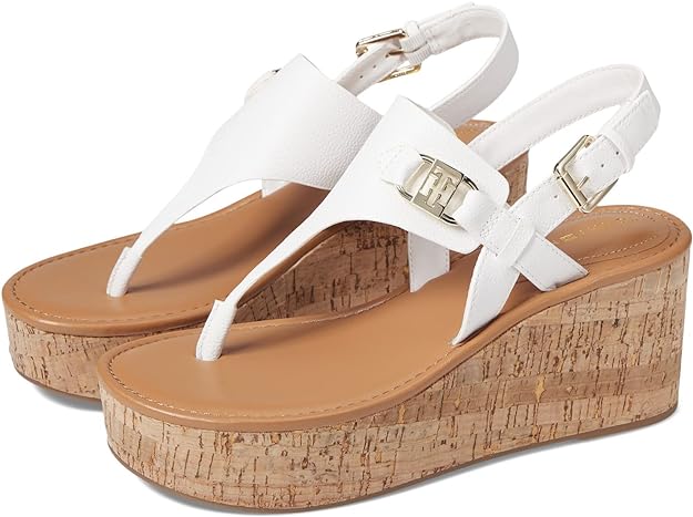 Tommy Hilfiger Women's Vani Wedge Sandal  Color White Size 8.5M