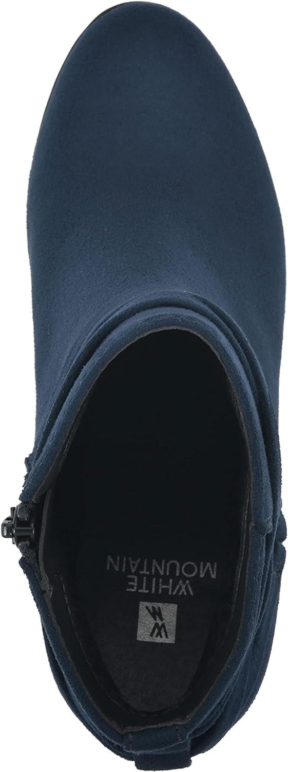 White Mountain Women's Spade Booties  Color Midnight Navy Suedette Size 8W