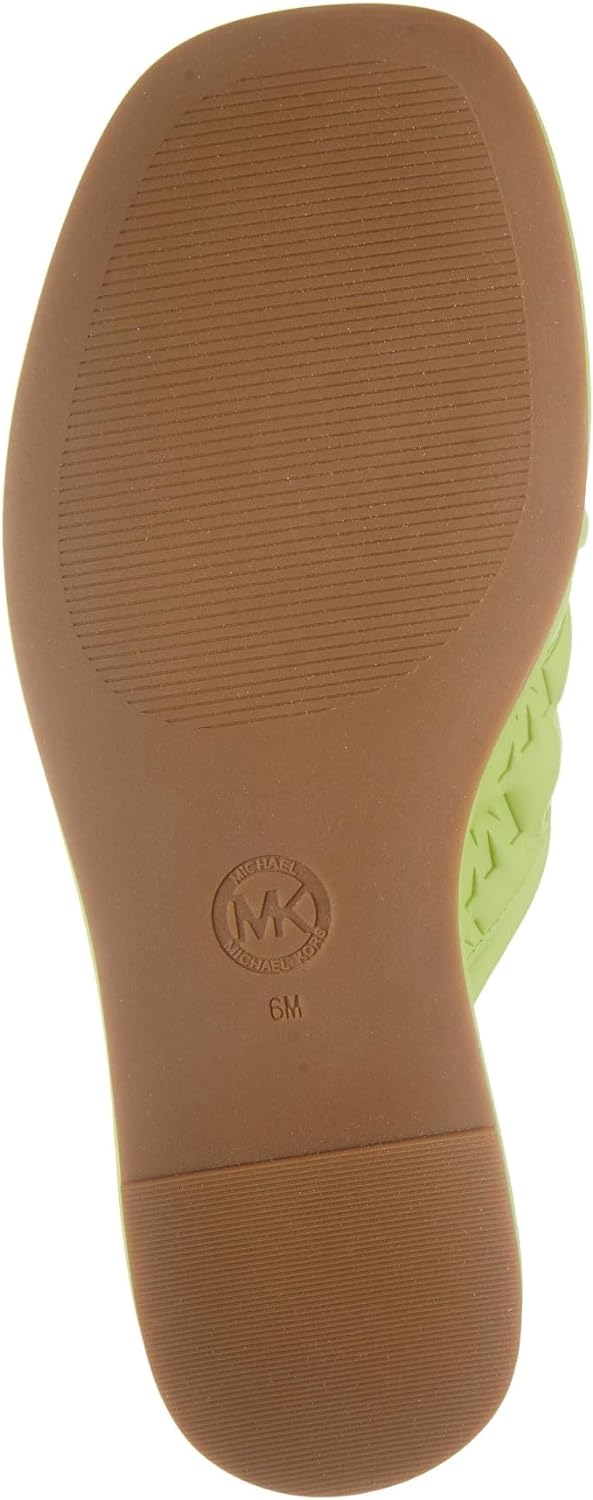 Michael Kors Women's Gideon Crisscross Logo Slides  Color Bright Limeade Size 5.5M