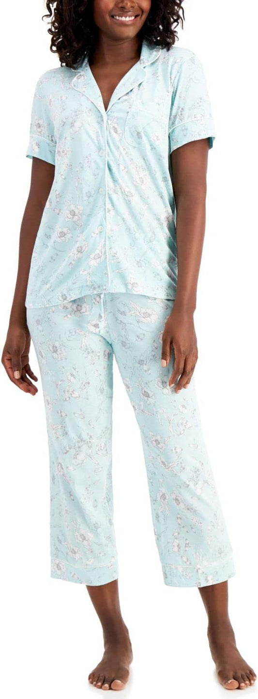 Charter Club Women's Printed Capri Pants Pajama Set  Color Etched Floral Size XS