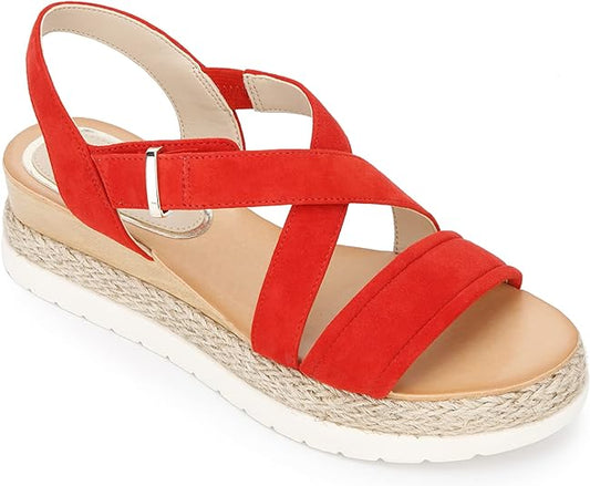 Kenneth Cole New York Platform X-Band Heeled Sandal  Color Red Size 7M