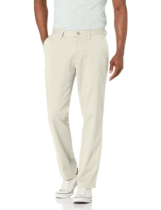 Nautica Men's Classic Fit Stretch Solid Chino Pants  Color Nautica Stone W33xL30